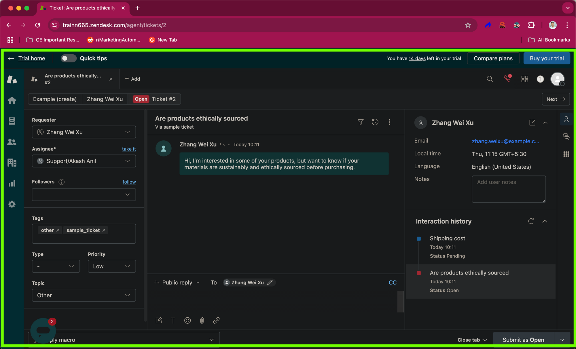 Method 2 of activating zendesk dark mode - step 6