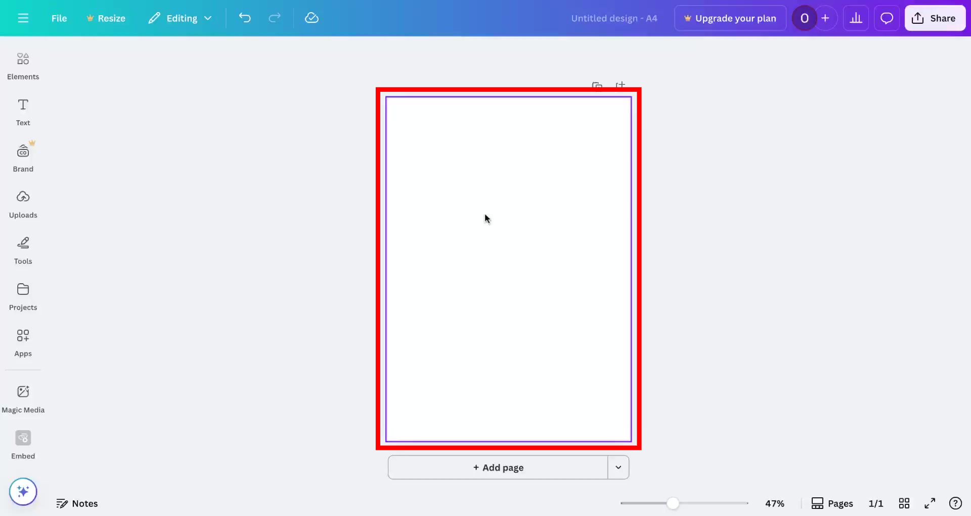 Screenshot of how to create a qr code in Canva Step 1