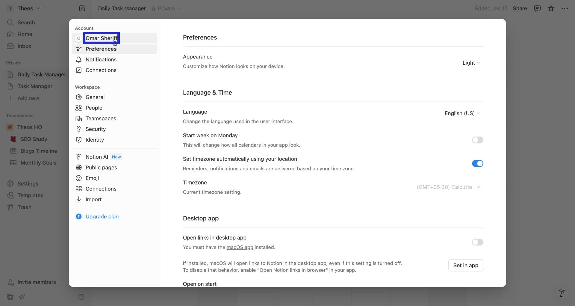 Screenshot of how to delete Notion account step 2