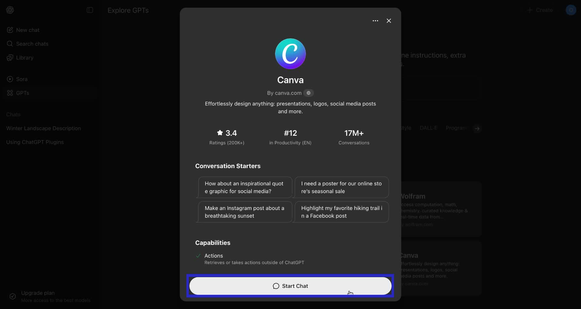 Screenshot of how to use Canva and ChatGPT integration step 3
