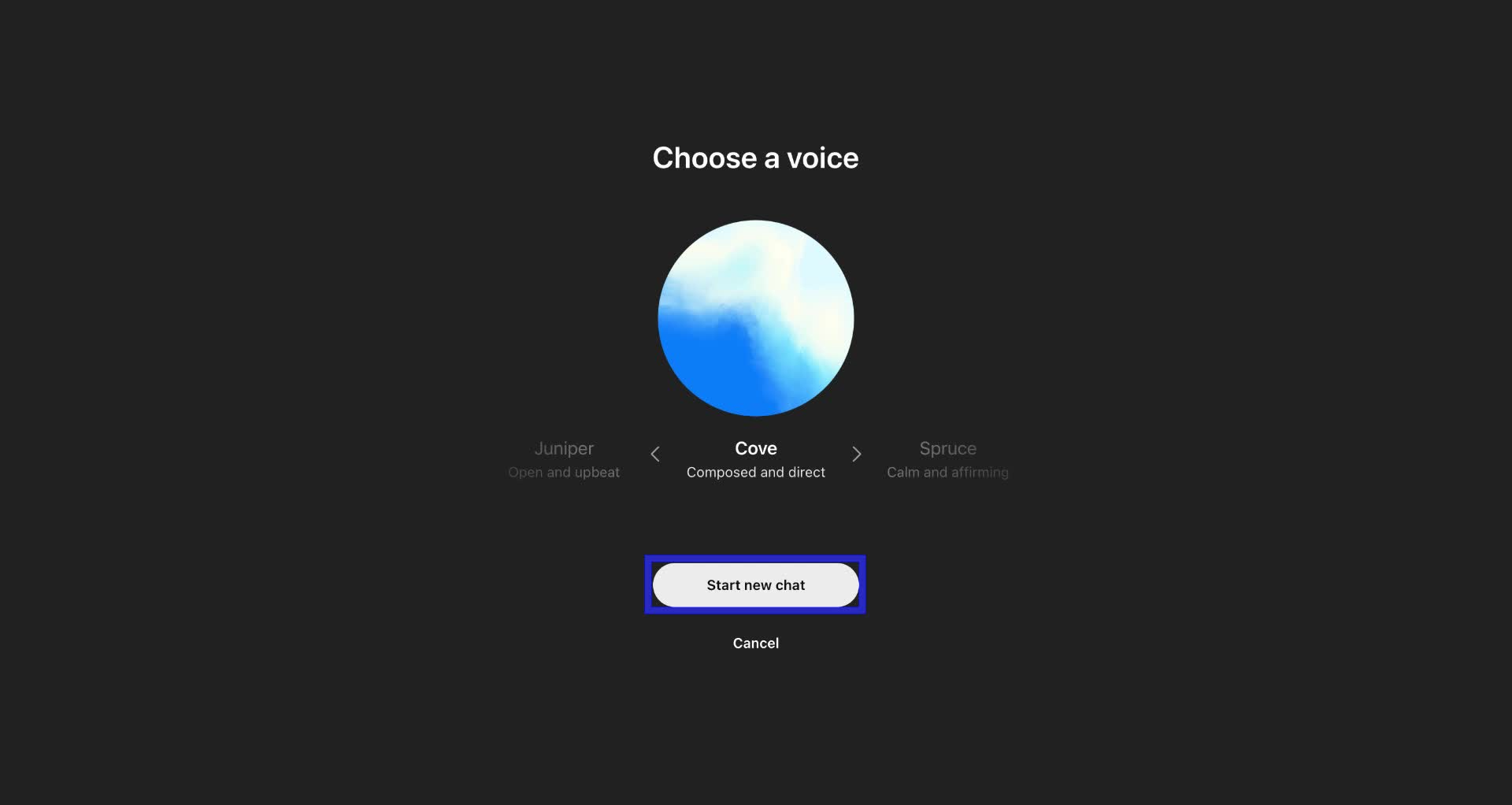 Screenshot of how to use ChatGPT voice chat feature step 3