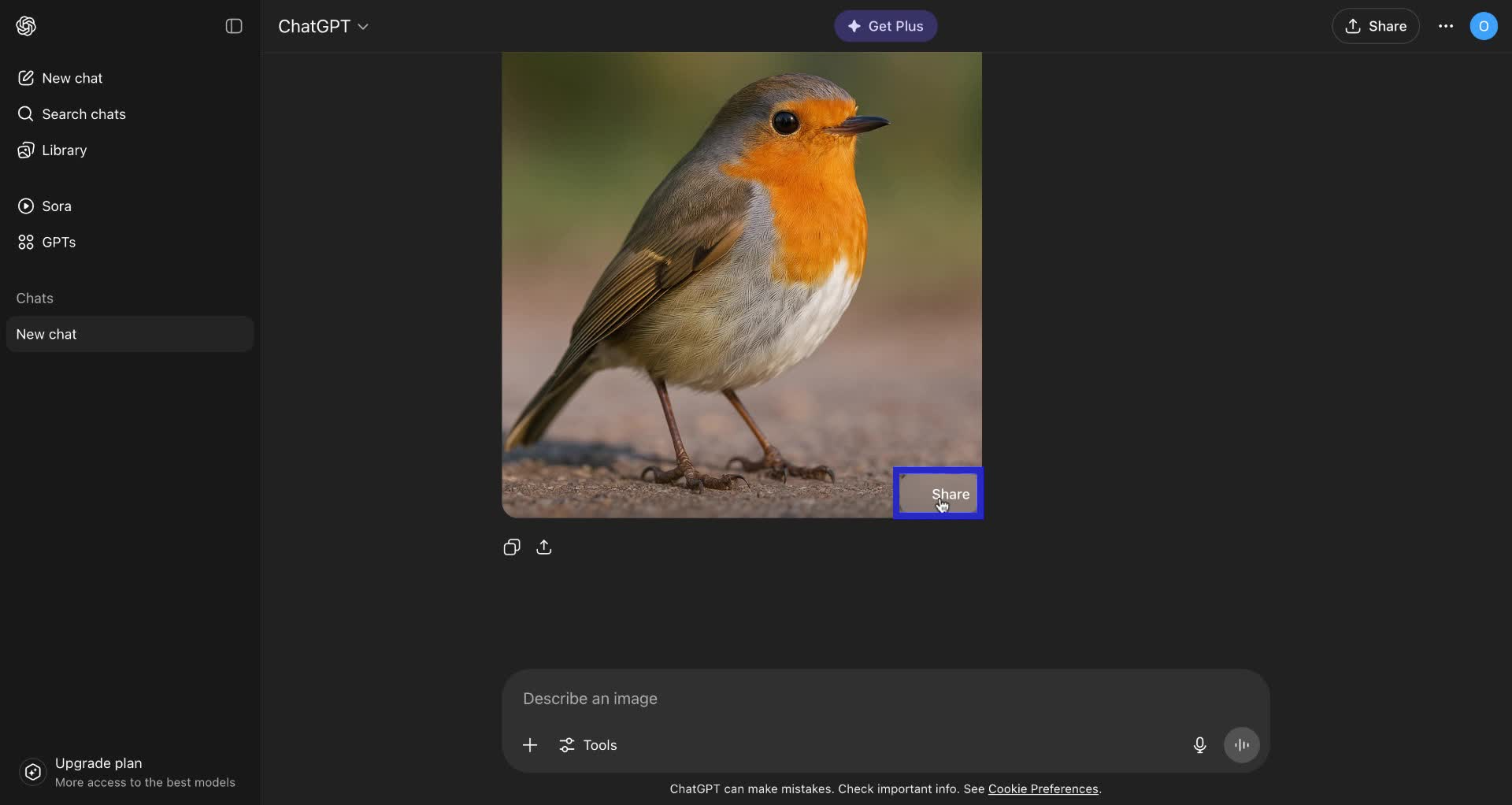 Screenshot of generating an image with ChatGPT step 4