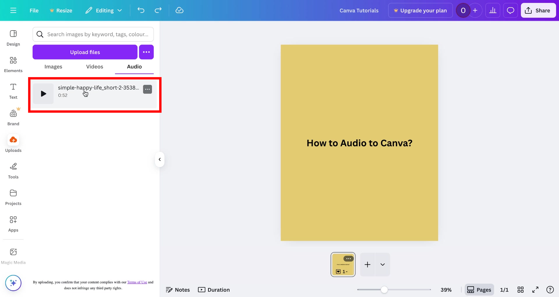 How to Add Audio to Canva? - Canva Tutorials