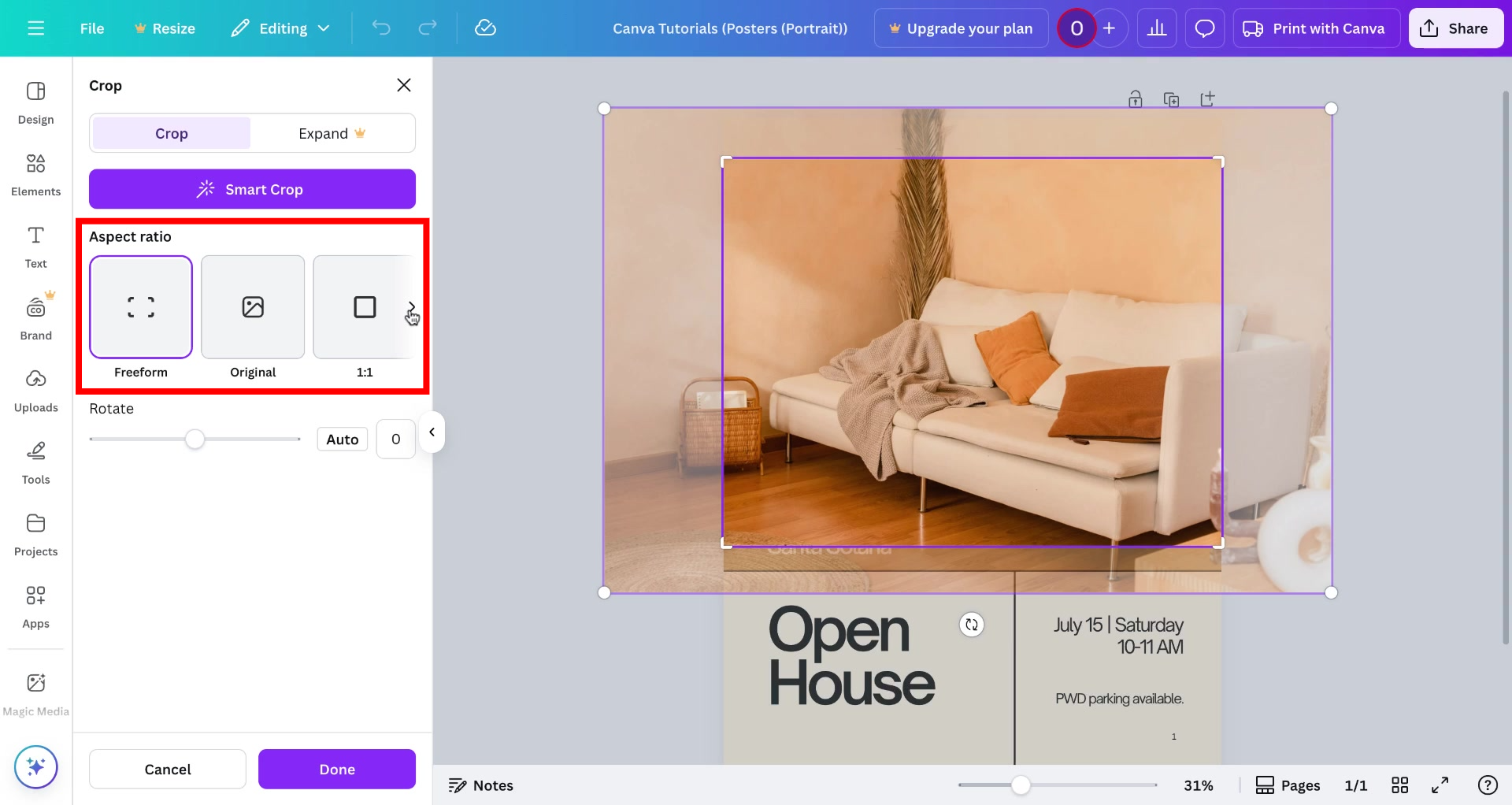 Screenshot of how to crop in Canva Step 4