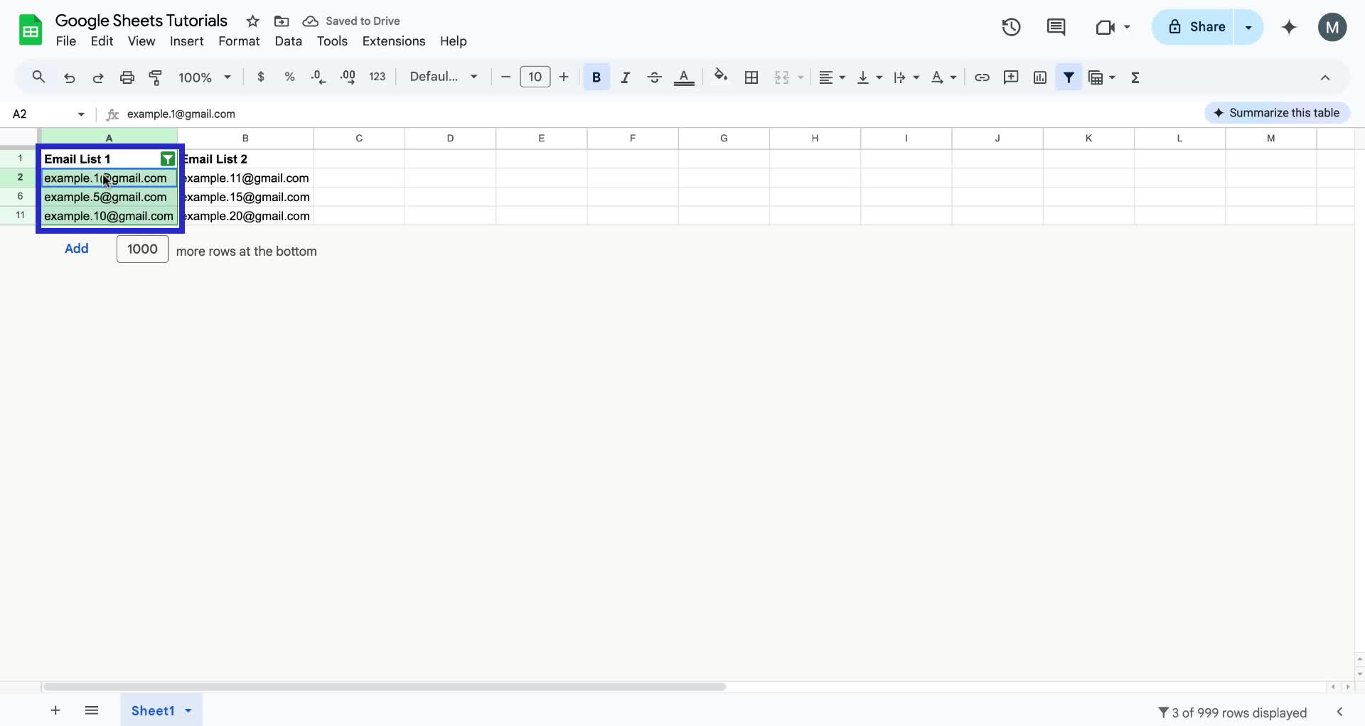 Screenshot of how to remove duplicates in Google Sheet step 16