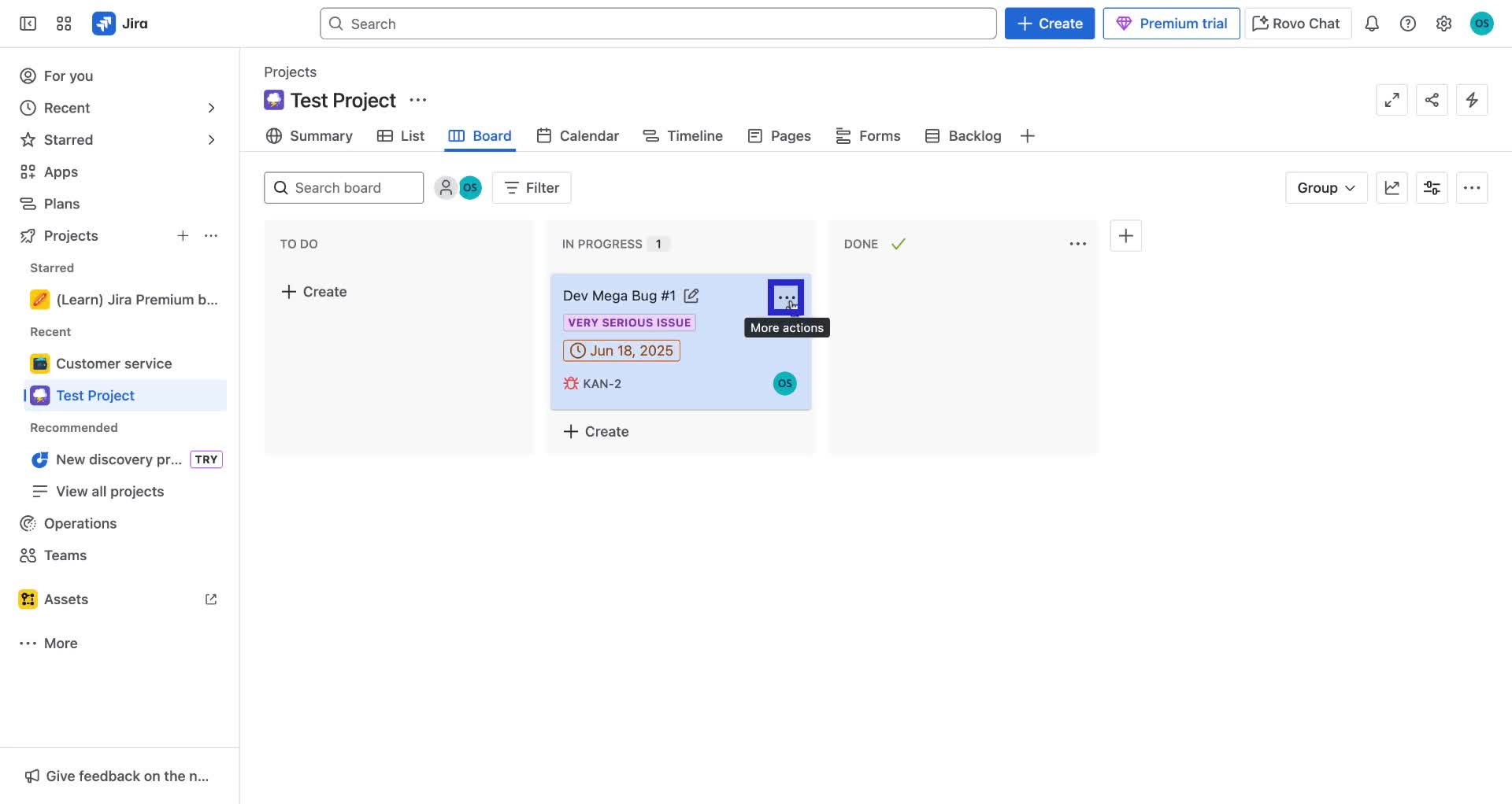 Screenshot of how to create a label in Jira step 1