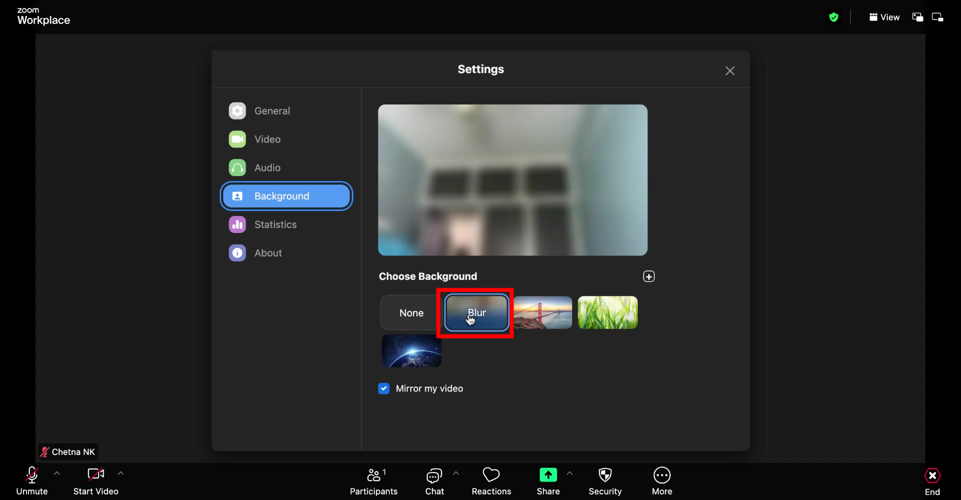 How to blur background on zoom - 4
