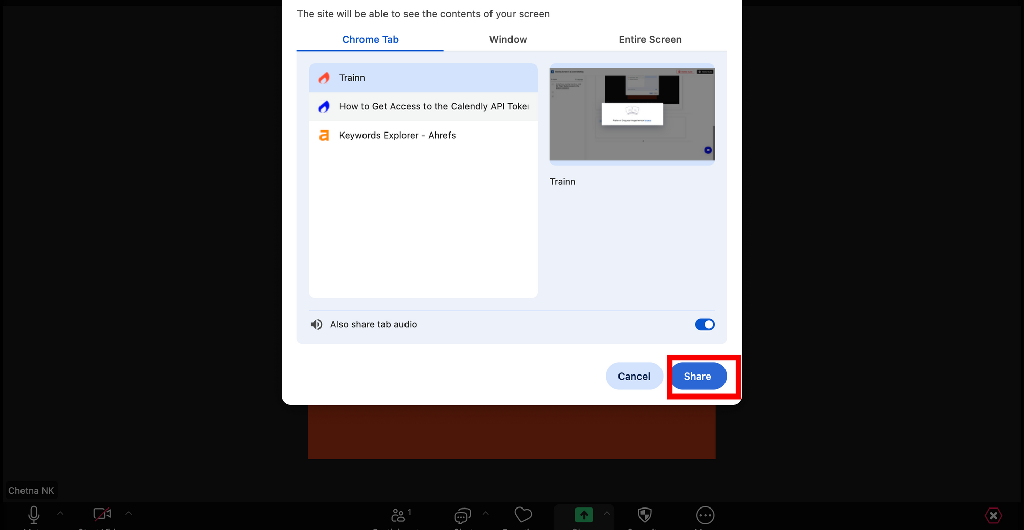 How to share screen on zoom - 4
