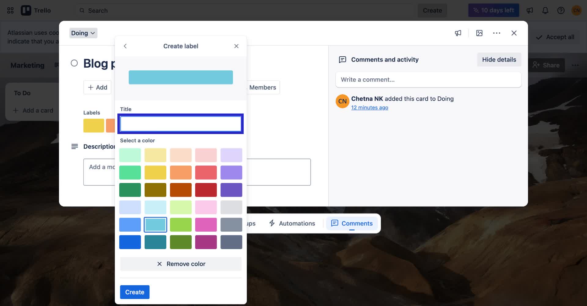 image of trello labels