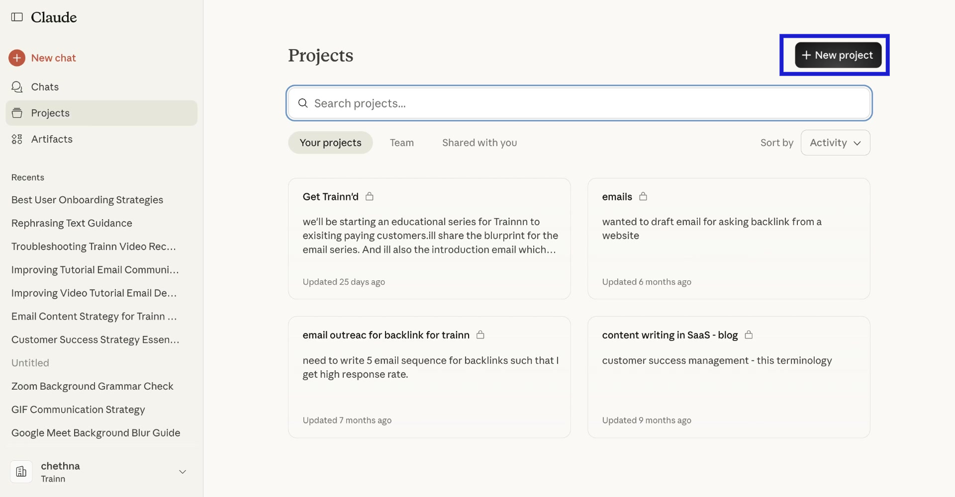 image of Claude projects - 2