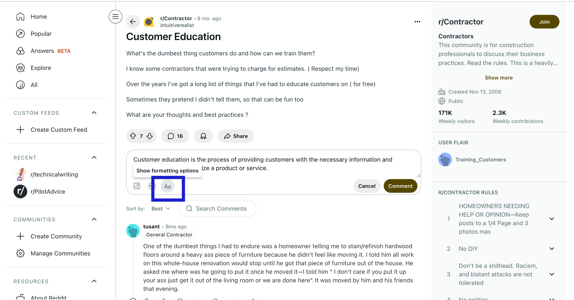 image of how to bold on reddit - 2