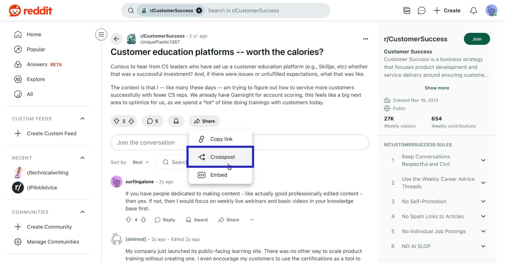 image of how to crosspost on reddit - 2