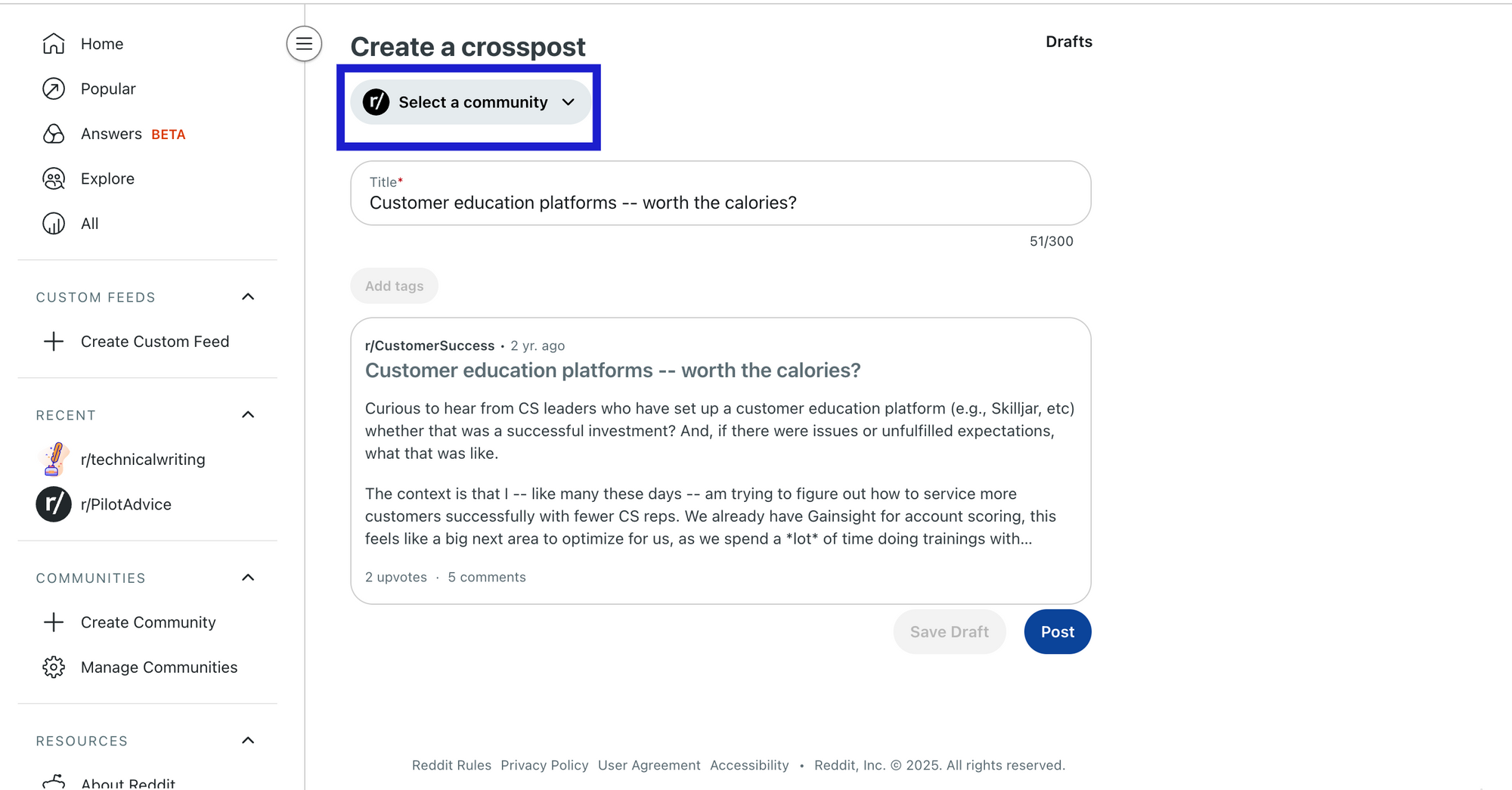 image of how to crosspost on reddit - 3