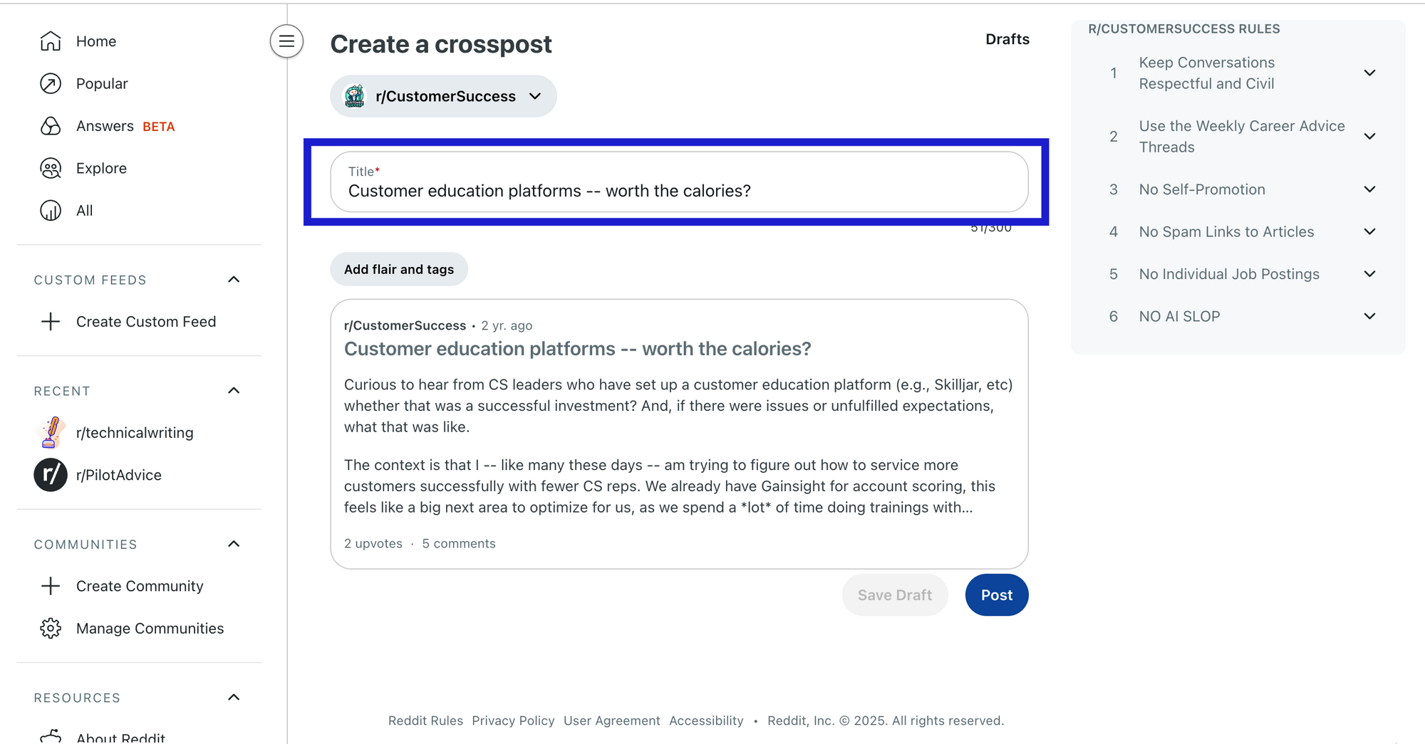 image of how to crosspost on reddit - 4