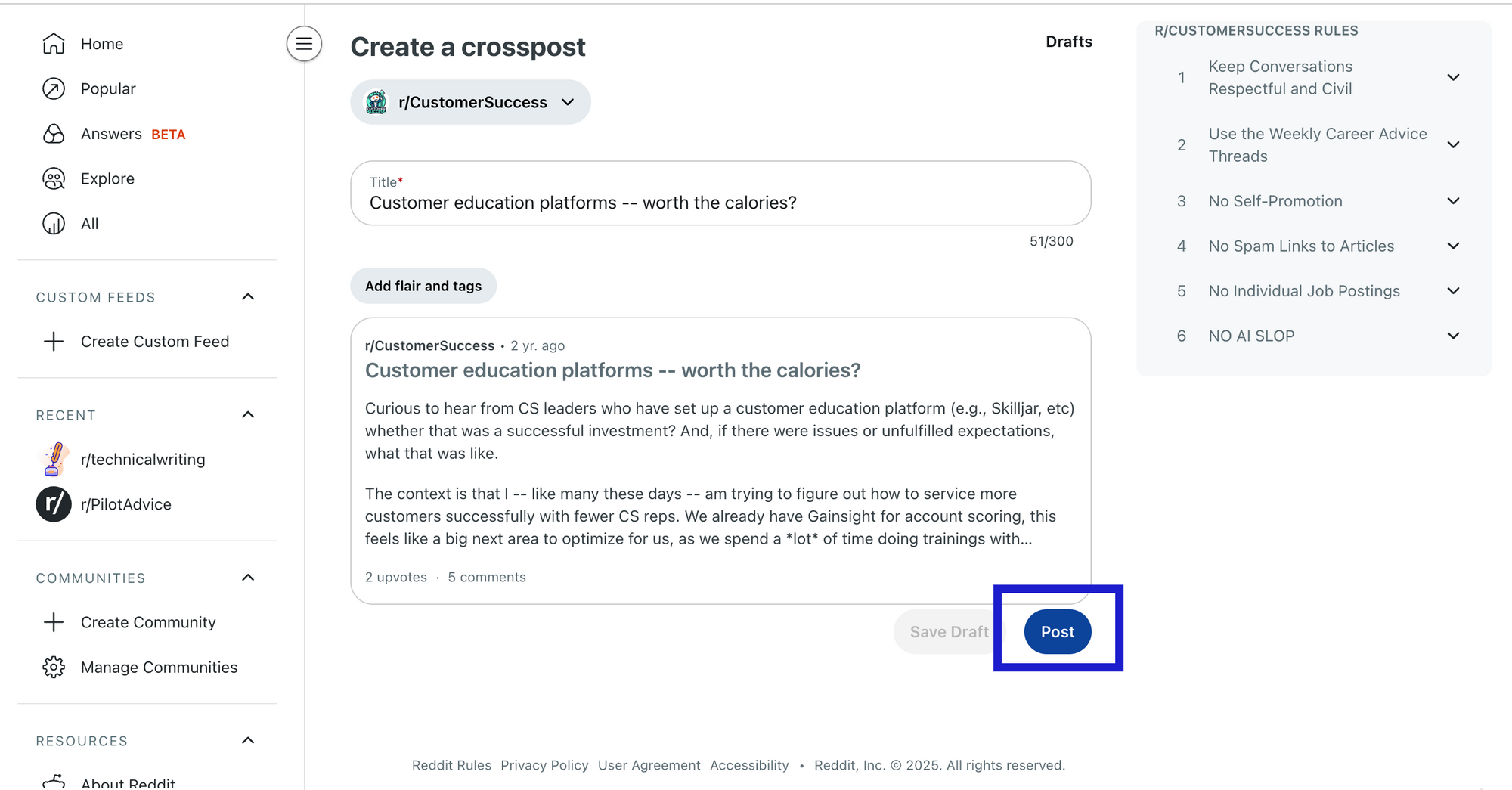 image of how to crosspost on reddit - 6