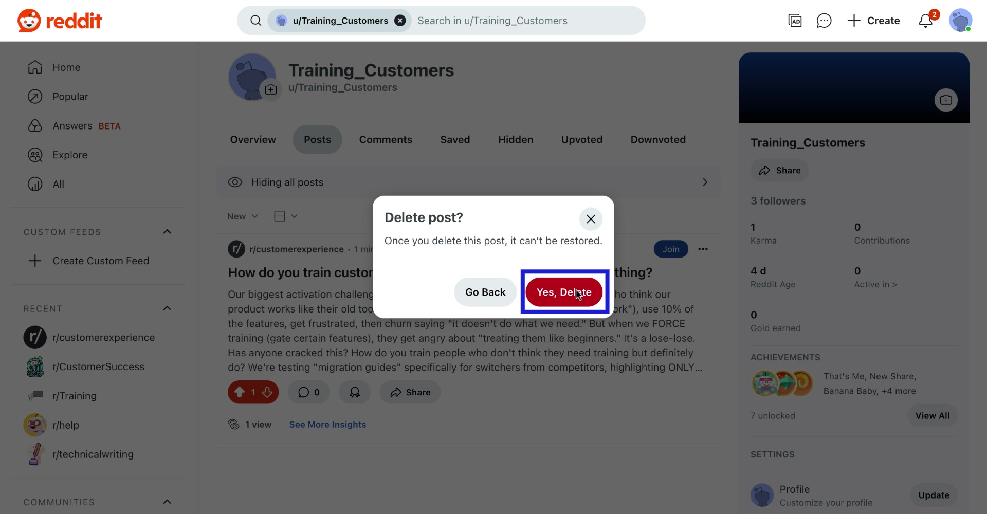 image of how to delete a reddit post - 6
