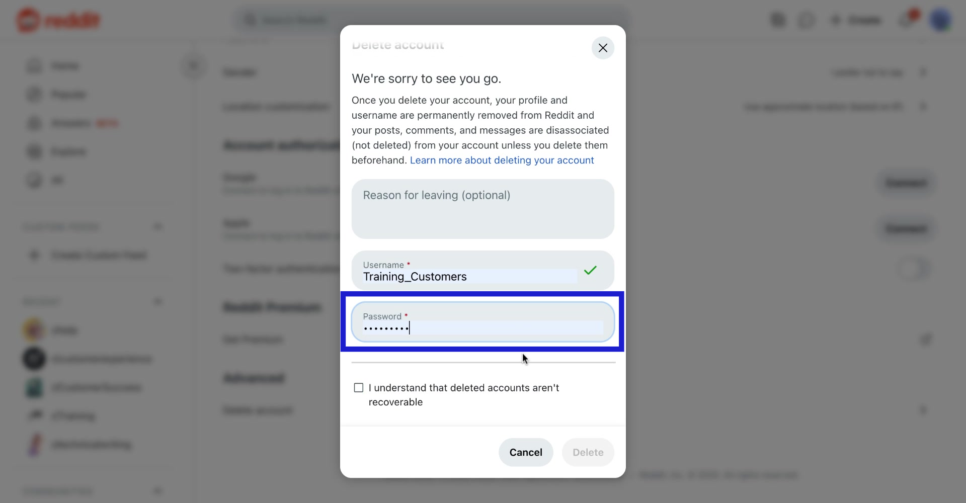 image of delete reddit account - 5