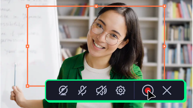 Illustration of Movavi screen recorder with cloud storage