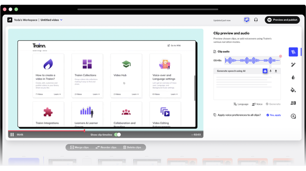 lllustration of Trainn’s screen recorder with cloud storage