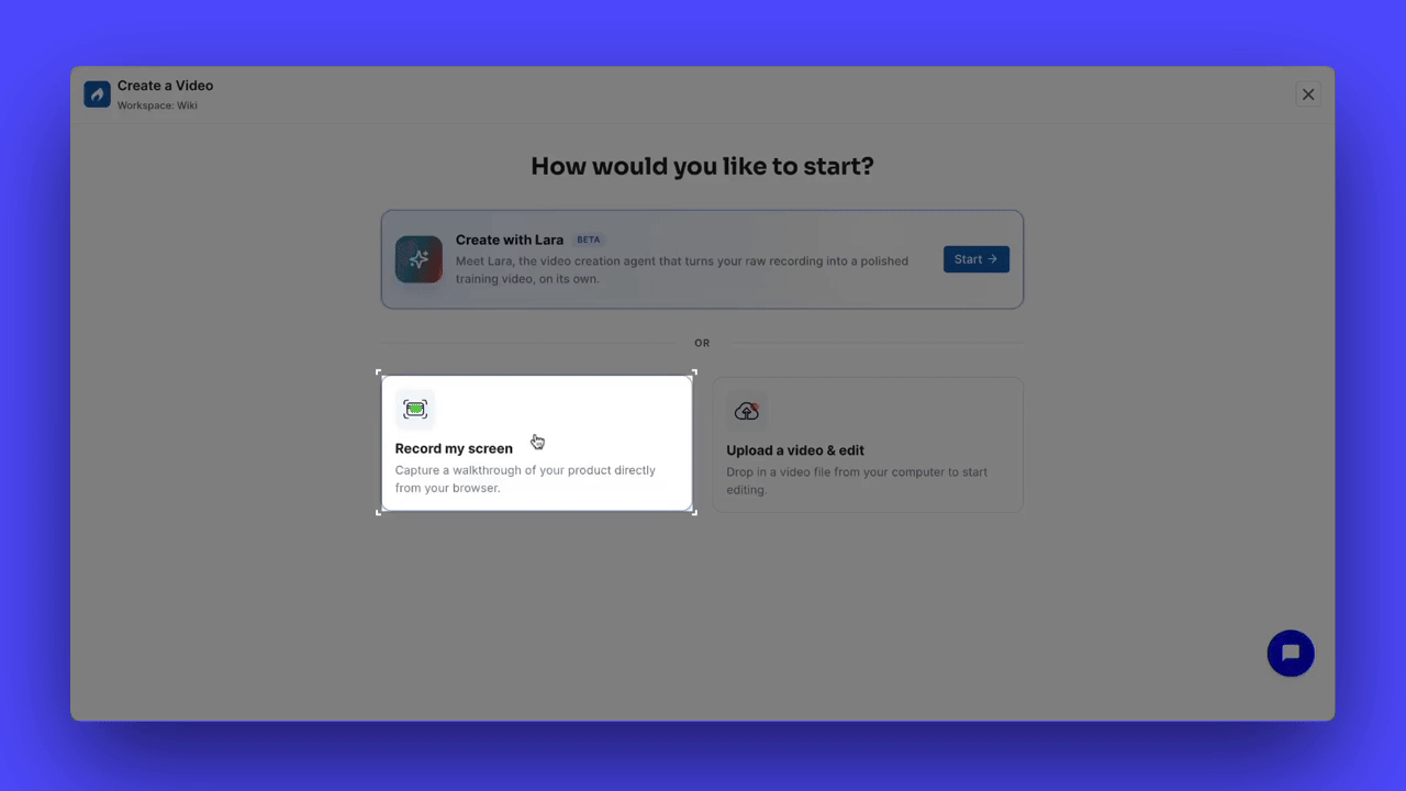 Recording a product workflow with the Trainn screen recorder