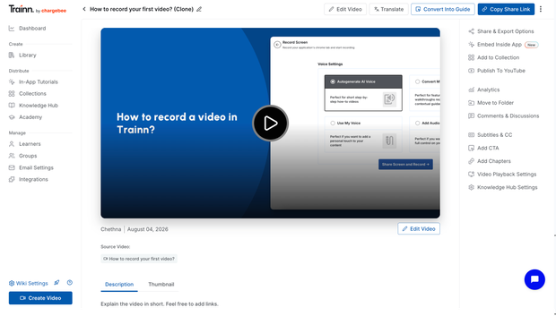 One recording published as a video, a step-by-step guide, and an interactive walkthrough