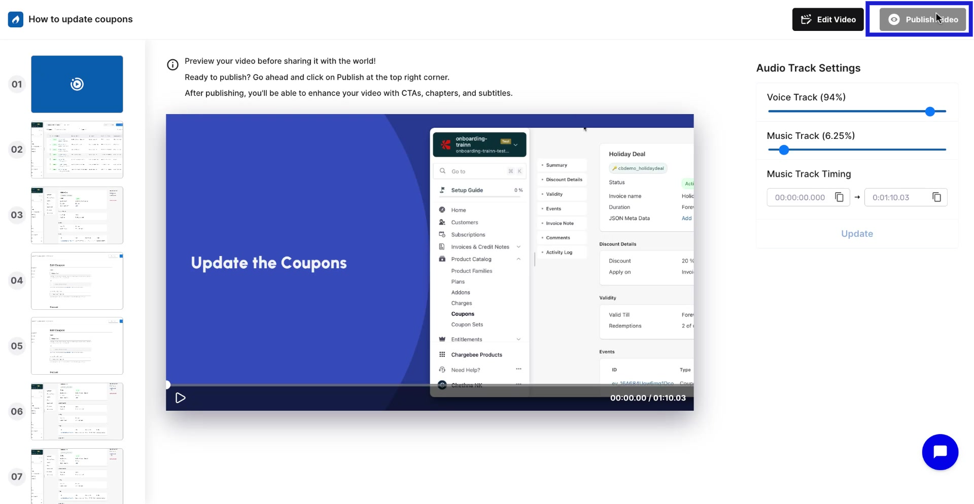 Publishing a customer onboarding video, guide, and walkthrough together in Trainn